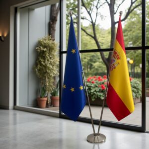 Pavillon espagne et socle en marbre représentatif