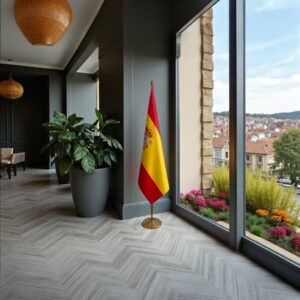 drapeau espagne avec pied