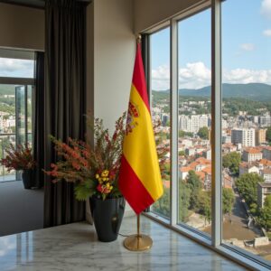 drapeau espagne avec pied