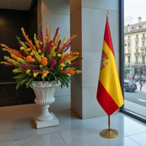 drapeau espagne avec pied