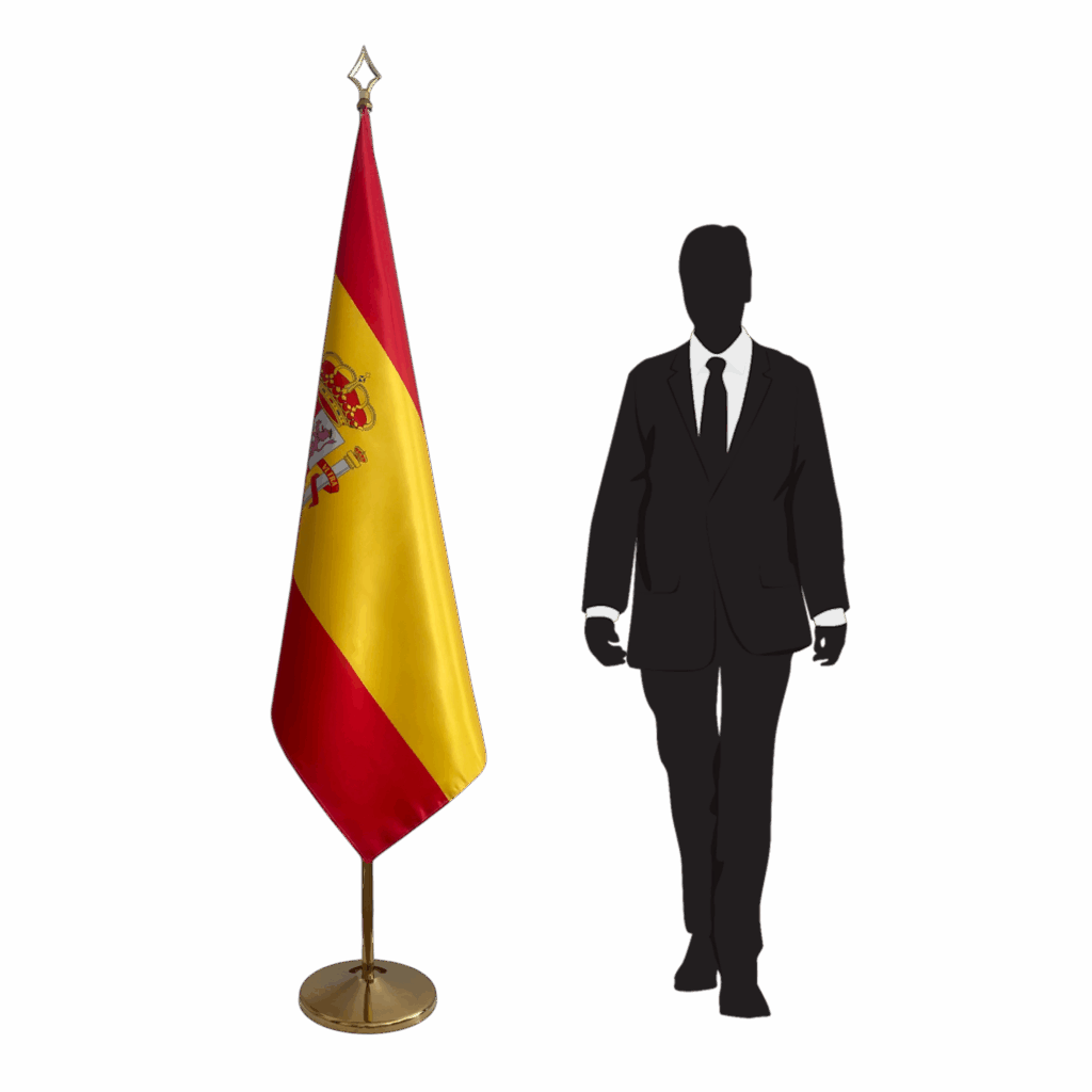 Drapeau espagne sur socle en bois design
