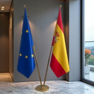 drapeau espagne avec pied