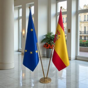 drapeau espagne avec pied