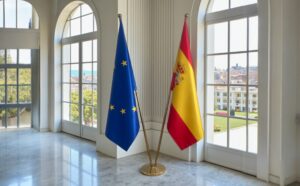 drapeau espagne avec pied