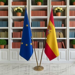 drapeau espagne avec pied