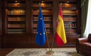 drapeau espagne avec pied