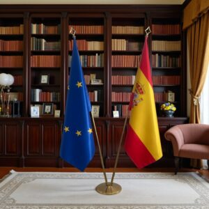 drapeau espagne avec pied