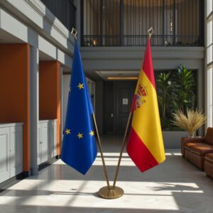 drapeau espagne avec pied