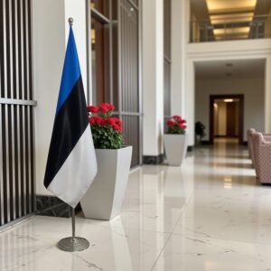 Pavillon estonie sur socle en inox haut de gamme