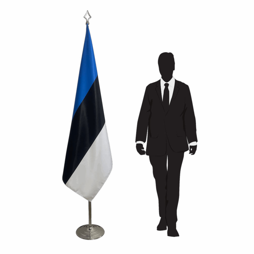 Drapeau estonie sur socle en granit lourd