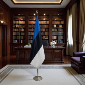 Pavillon estonie avec socle en inox professionnel