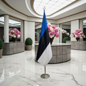 Drapeau estonie avec socle en inox antidérapant