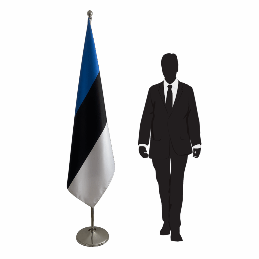 Bannière estonie sur socle en granit stable