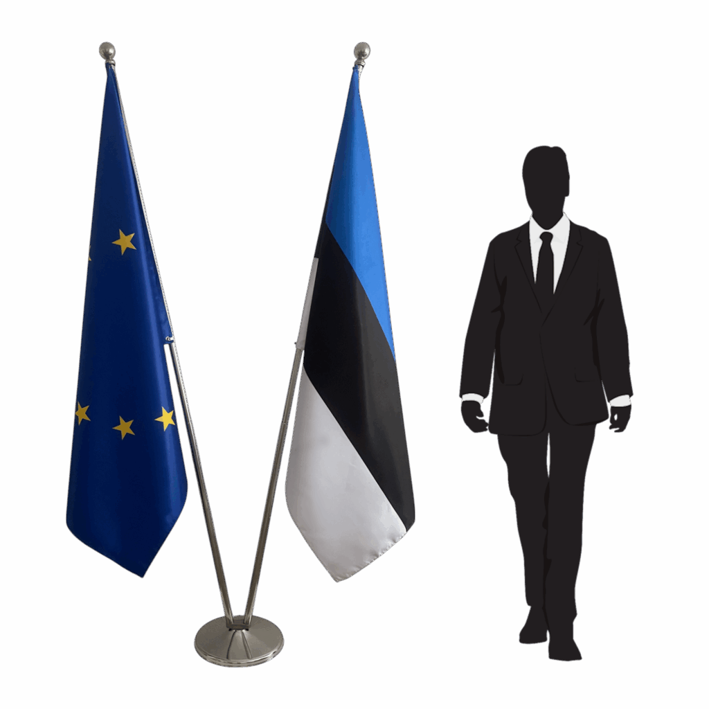 Drapeau estonie sur socle en granit de prestige