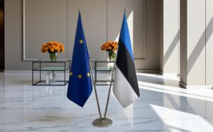 pied socle drapeau estonie sur estonie sur argenté antidérapant