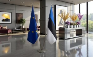 Pavillon estonie et socle en marbre haut de gamme