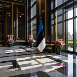 Drapeau estonie pour socle en marbre officiel