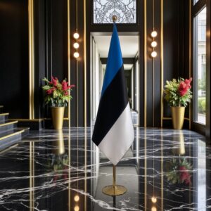 Bannière estonie pour socle en marbre diplomatique