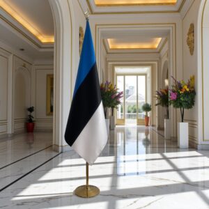 Drapeau estonie pour socle en marbre professionnel