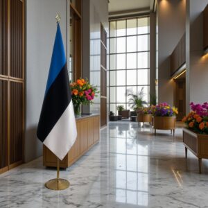 Drapeau estonie pour socle en marbre élégant