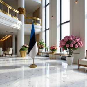 Pavillon estonie sur socle en inox professionnel