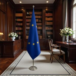 drapeau UE sur pied