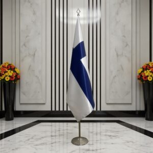 pied socle drapeau Finlande sur Finlande sur doré officiel