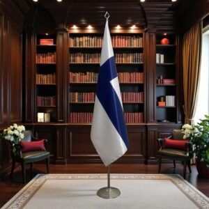 pied socle drapeau Finlande sur Finlande sur doré design