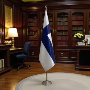 pied socle drapeau Finlande sur Finlande sur doré robuste