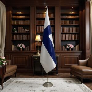 pied socle drapeau Finlande sur Finlande sur doré de qualité