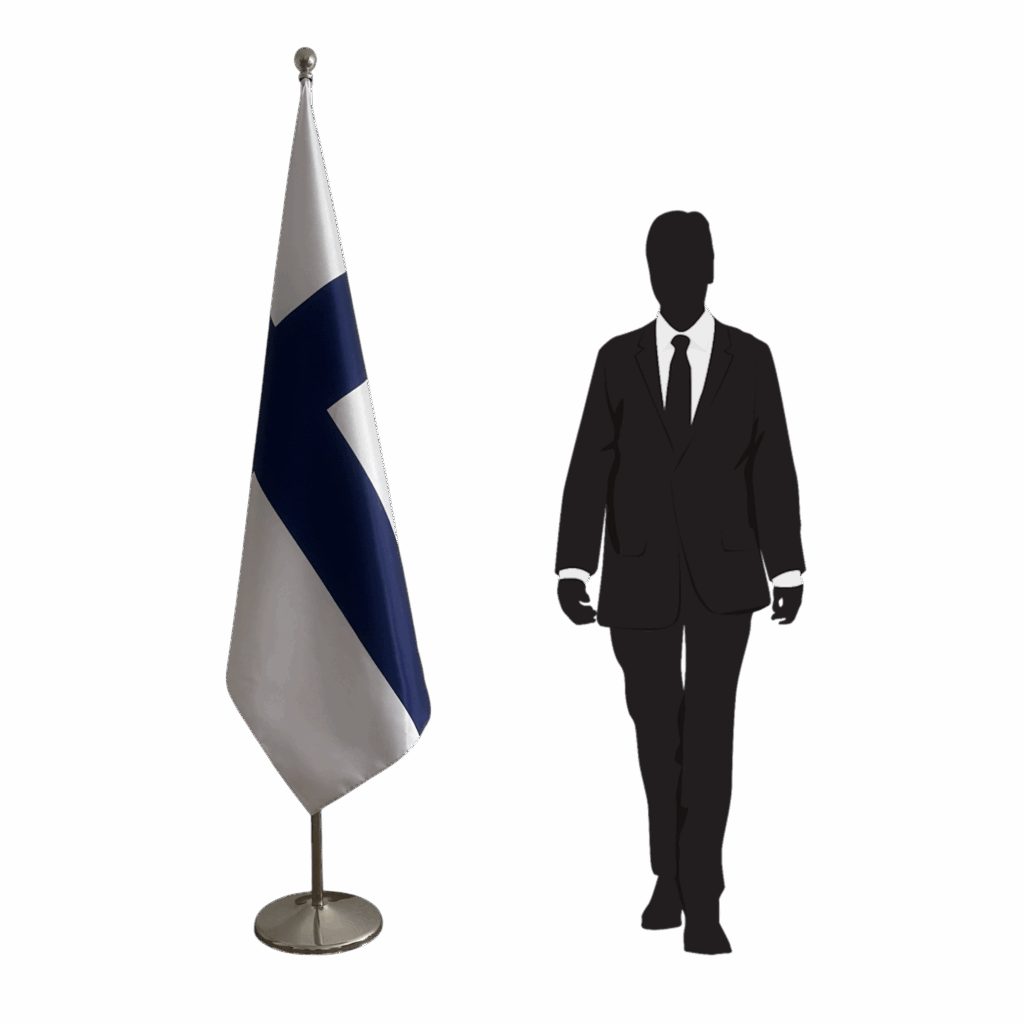 Drapeau finlande sur socle en marbre de protocole