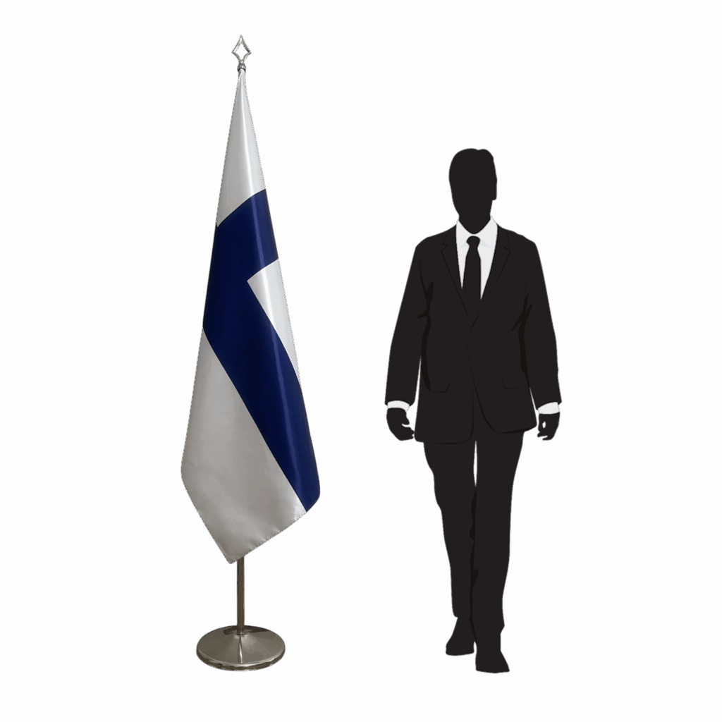 Bannière finlande sur socle en marbre de cérémonie