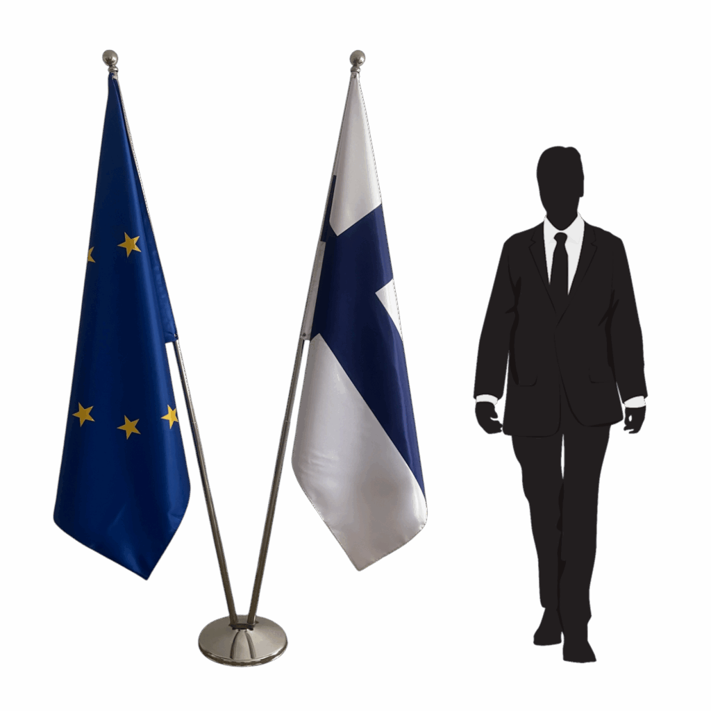 Pavillon finlande sur socle en marbre de bureau