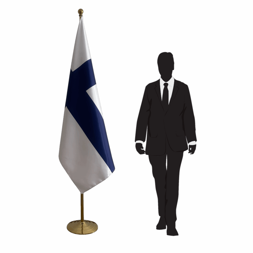 Bannière finlande sur socle en marbre antidérapant