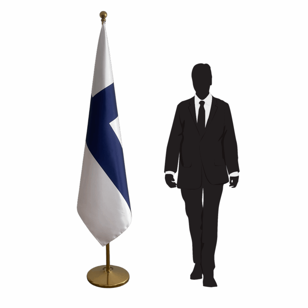 Drapeau finlande sur socle en marbre stable