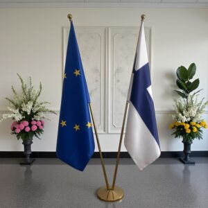 Pavillon Finlande avec socle en marbre représentatif
