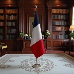 drapeau france avec mât
