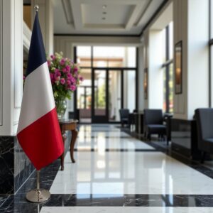 drapeau france avec mât