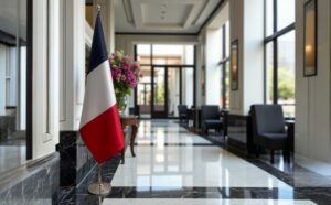 drapeau france avec mât