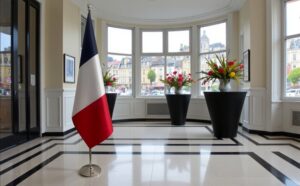 drapeau france avec mât