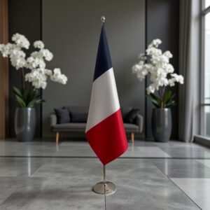 drapeau france avec mât