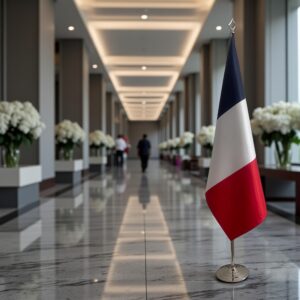 drapeau france sur mât