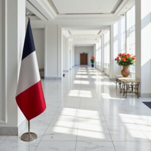 drapeau france sur mât