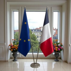 drapeau france avec pied