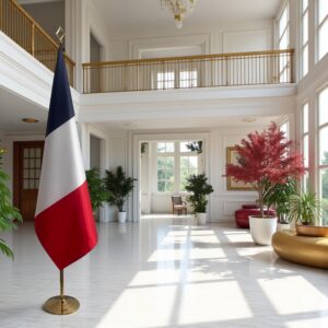 drapeau france avec hampe