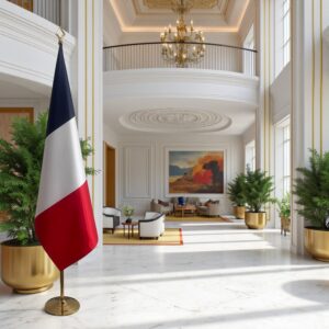 drapeau france avec hampe