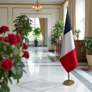 drapeau france avec hampe