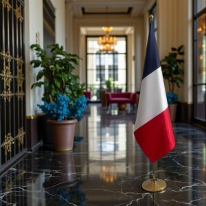 drapeau france avec hampe