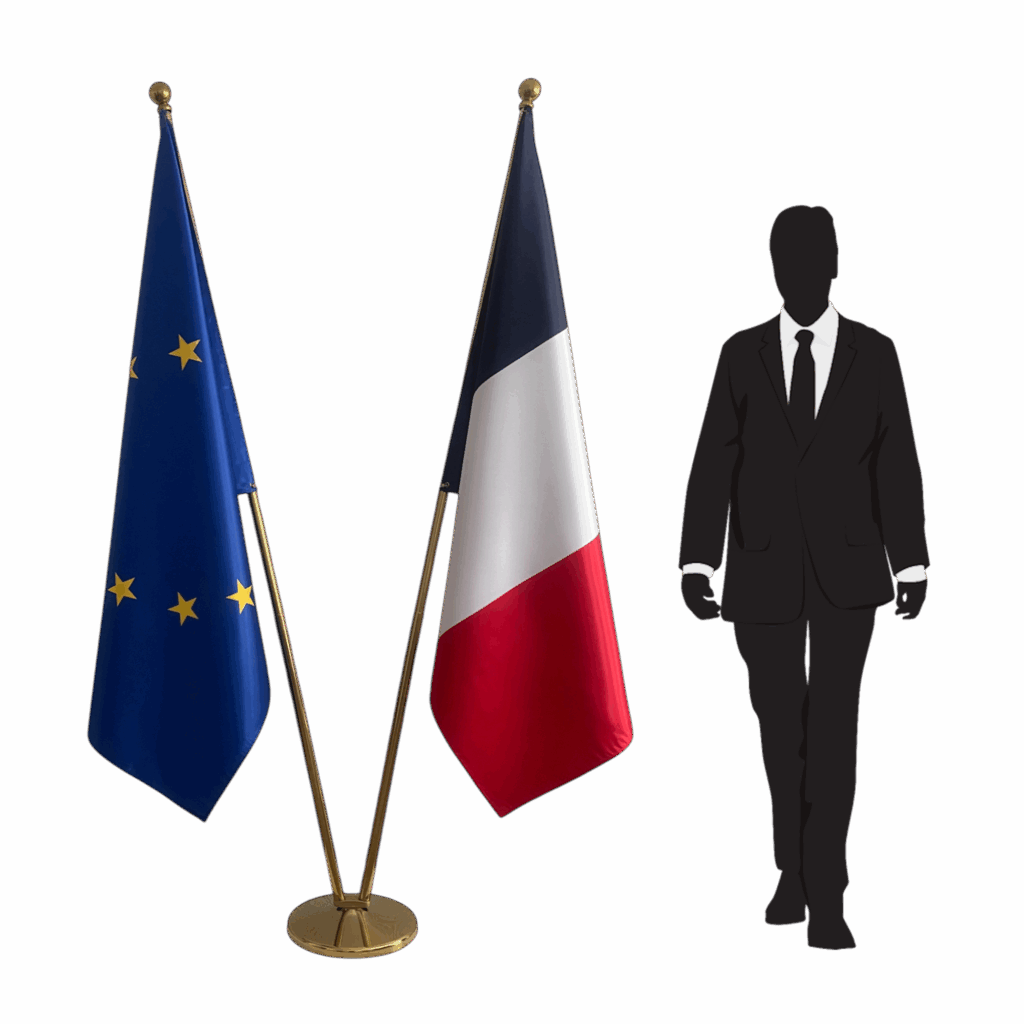 Pavillon france sur socle en aluminium de prestige