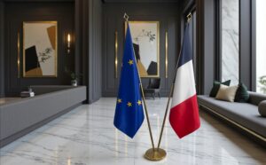 drapeau france sur pied